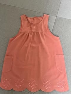 刺繍入りエプロン ピンク系のサムネイル
