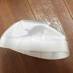 子供用水泳帽子 白 フリー(ゴム伸ばさない状態で47㎝)のサムネイル