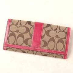 ☆美品☆　COACH コーチ　シグネチャーピンク長財布のサムネイル