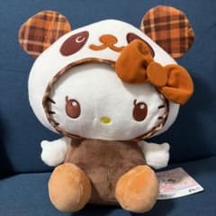 ハローキティ パンダ タータンチェックBIGぬいぐるみ
