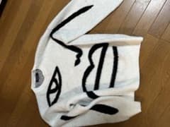 アートプリント ホワイトニットセーターのサムネイル