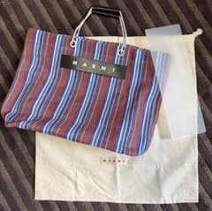MARNI マルニ Flower cafe ストライプバッグ 底板(中敷)付き - メルカリ