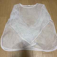 ホワイト メッシュ トップスのサムネイル
