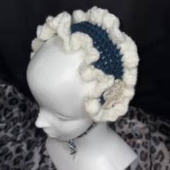 ヘッドドレス ラメ入りBLUE×WHITE 星のサムネイル