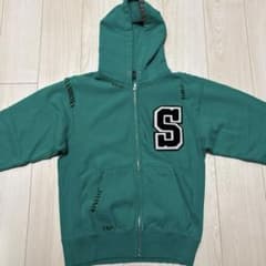 ストリート系 ダメージ加工 フルジップパーカー グリーンのサムネイル
