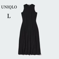 UNIQLO Cotton Blend Knit Dress, Size L, Black