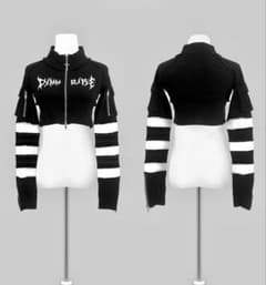 DimMoire ZIP UP クロップトップス DimMoire ZIPUPクロップトップス stripe - メルカリ