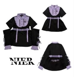 NIER フリル襟セットアップ 黒/紫 Mのサムネイル
