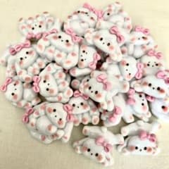 ハンドメイドに デコパーツ カボション リボンウサギ 5種類 10個セットのサムネイル
