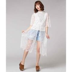 新品☆PAGEBOY☆タッセル紐付きスカラップレースガウンのサムネイル
