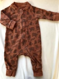 H&M スウェットジップロンパース　4m-6m 70cmのサムネイル