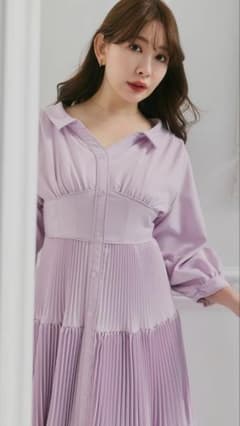 【1度のみ着用】Pleated Open Shirt Dress新色モーブピンク 1度のみ着用】Pleated Open Shirt Dress新色モーブピンク - メルカリ