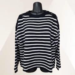 American Holic Women's Striped Long-Sleeve Round Neck Top
