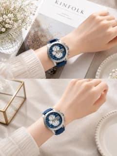 FOSSIL フォッシル クロノグラフ 腕時計 ブルー シルバー ラバーベルトのサムネイル