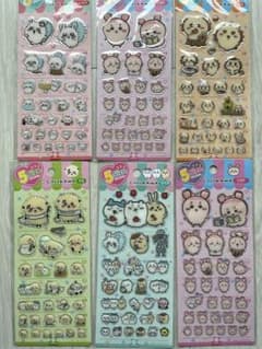 【韓国限定】ちいかわ 5サイズステッカー ぷっくりシール 6点セットのサムネイル