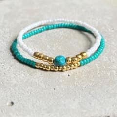 うーた様専用♡ターコイズビーズブレスレットのサムネイル