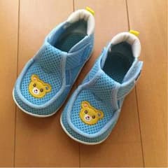 ミキハウス☆くまのメッシュベビーサンダル 12.0cm 水色 プッチーのサムネイル