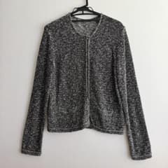 【theory luxe】ニットジャケット／ブラック＆ホワイト／40／未使用のサムネイル