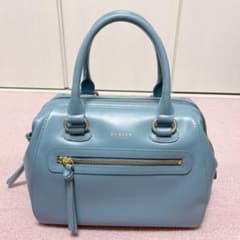 最終値下げ RADLEY LONDON ブルーの革製ボストンバッグ - メルカリ