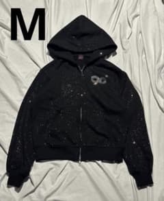 90 girl Logo Glitter Light Zip Hoodie BK - メルカリ