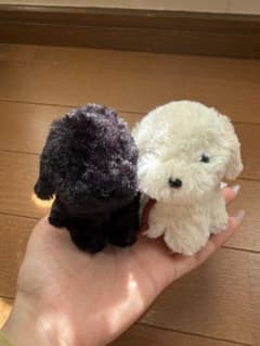 犬のぬいぐるみ 黒と白 2匹セットのサムネイル