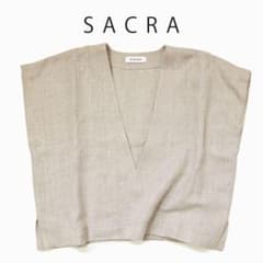 SACRA サクラ ベージュ ラスティックリネントップス 麻 リネン - メルカリ