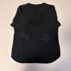 UNIQLO ワッフルクルーネックT 長袖 ブラック Mのサムネイル