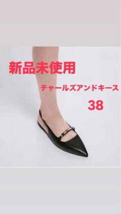 チャールズアンドキース　メタリックバーアクセント スリングバックフラット　38のサムネイル