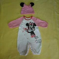 ★ミリア様専用★値下‼美品☆ミニーちゃん☆ロンパース帽子セットのサムネイル
