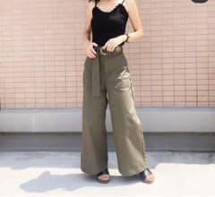 チノウエストベルトベイカーワイドパンツ　ネイビーのサムネイル