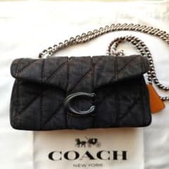 COACH タビー ショルダー バッグ 20 デニム キルティング チェーンのサムネイル
