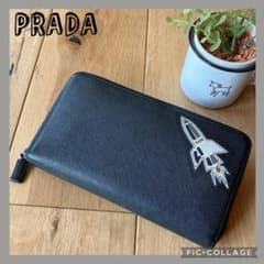 ✨極美品✨PRADA サフィアーノ 長財布 ロケット ブラック レザー
