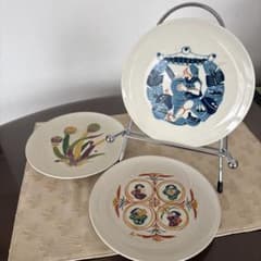 美品】芹沢銈介 デザイン 絵皿 3枚セット ニュートーキョー 民藝 飾り