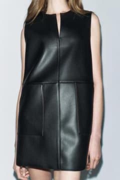 ZARA ZW COLLECTION フェイクレザーミニワンピースのサムネイル