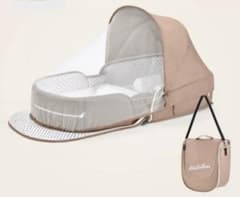 ✨新品✨ ベッドインベッド 折りたたみ式 蚊帳付き ベージュ／カーキのサムネイル