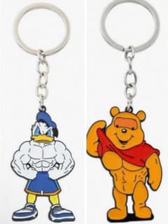신품 Disney 열쇠 고리 디즈니 푸씨 도널드 근육 마초 신품 체육관