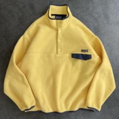 極上 1996年 96s オールドパタゴニア シンチラスナップT イエロー XL 