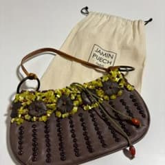 JAMIN PUECH ビーズ装飾 ブラックミニバッグ Jamin Puech ブラウン ハンドバッグ ミニバッグ レザー ビーズ - メルカリ