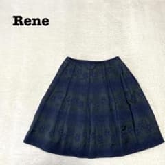 DE0104【ルネ Rene】スカート【36】フレア シルク オーガンジー 花柄
