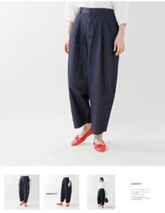 ハーベスティ  デニムワイドエッグロングパンツ サイズ1のサムネイル