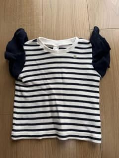 フリル付きストライプTシャツ 80のサムネイル