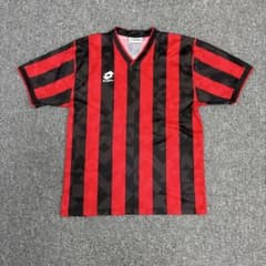90s】Lotto ACミラン同型デザイン ゲームシャツ 赤黒 ロッソネリ