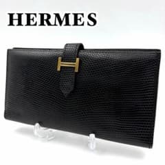 エルメス HERMES ベアン リザード 美品 長財布 □F刻印 991 - メルカリ