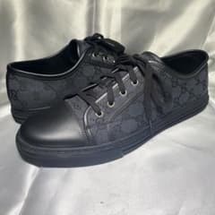 GUCCI グッチ 28cm スニーカー GGキャンバス ネイビー ブラック 黒