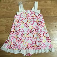 値下げ！130 水着 女の子 ハート リボンのサムネイル