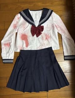 血糊 セーラー服 コスプレ衣装 ホラー ハロウィンのサムネイル