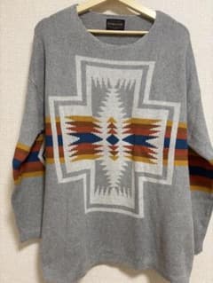 PENDLETON ネイティブ柄 ニット セーター グレー Lのサムネイル