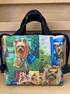 ♡ハンドメイド♡ヨーキーちゃん保冷ランチバッグのサムネイル