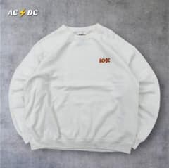 AC/DC バンドロゴ クルーネック スウェット トレーナー L ホワイト