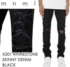 美品mnml ミニマルラインストーンストレッチスキニーデニム 32 - メルカリ